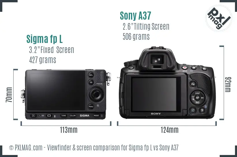 Sigma fp L vs Sony A37 Screen and Viewfinder comparison