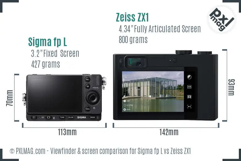 Sigma fp L vs Zeiss ZX1 Screen and Viewfinder comparison Sigma fp L vs Zeiss ZX1 Screen and Viewfinder comparison