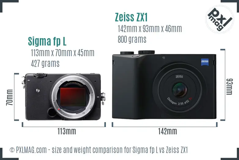 Sigma fp L vs Zeiss ZX1 size comparison Sigma fp L vs Zeiss ZX1 size comparison