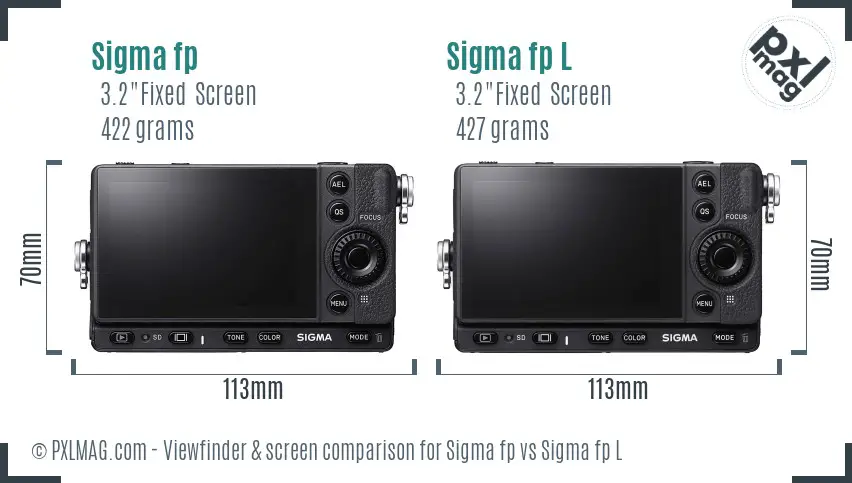 Sigma fp vs Sigma fp L Screen and Viewfinder comparison
