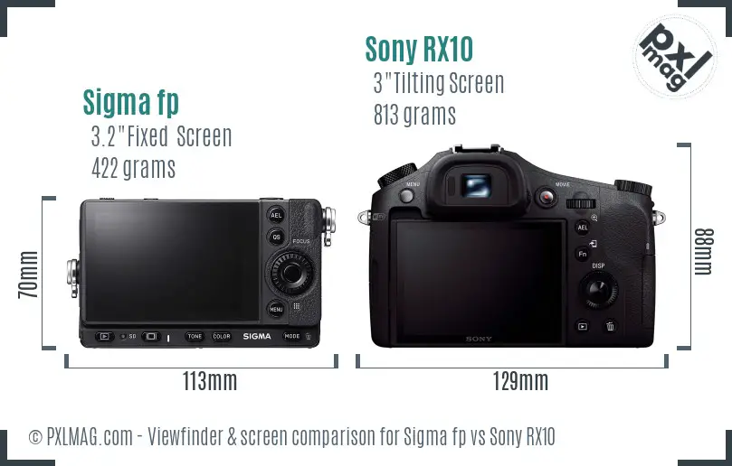 Sigma fp vs Sony RX10 Screen and Viewfinder comparison Sigma fp vs Sony RX10 Screen and Viewfinder comparison