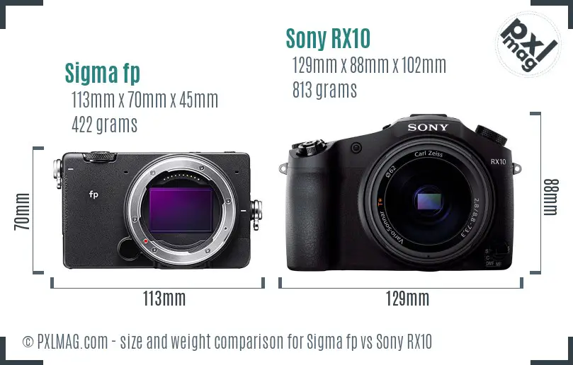 Sigma fp vs Sony RX10 size comparison Sigma fp vs Sony RX10 size comparison
