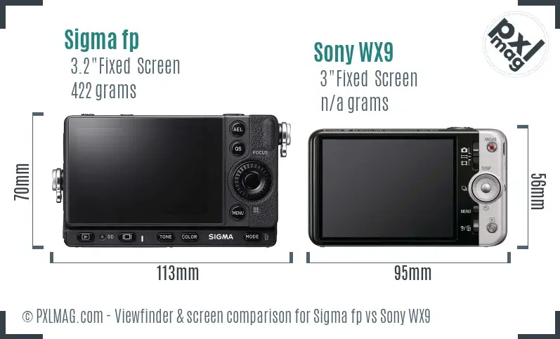 Sigma fp vs Sony WX9 Screen and Viewfinder comparison Sigma fp vs Sony WX9 Screen and Viewfinder comparison