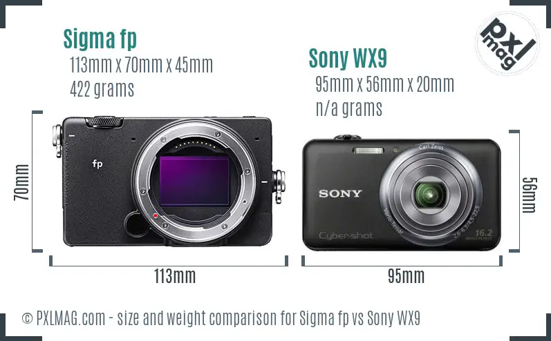 Sigma fp vs Sony WX9 size comparison Sigma fp vs Sony WX9 size comparison