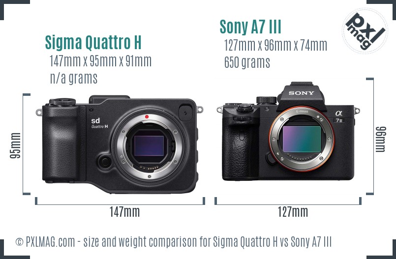 Sigma Quattro H vs Sony A7 III size comparison Sigma Quattro H vs Sony A7 III size comparison