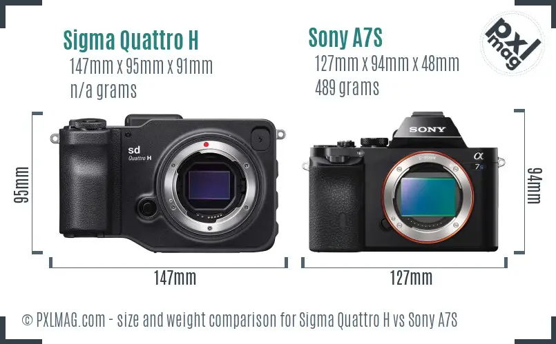Sigma Quattro H vs Sony A7S size comparison