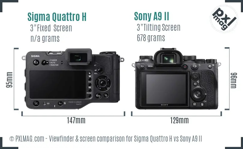 Sigma Quattro H vs Sony A9 II Screen and Viewfinder comparison Sigma Quattro H vs Sony A9 II Screen and Viewfinder comparison
