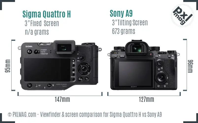 Sigma Quattro H vs Sony A9 Screen and Viewfinder comparison Sigma Quattro H vs Sony A9 Screen and Viewfinder comparison