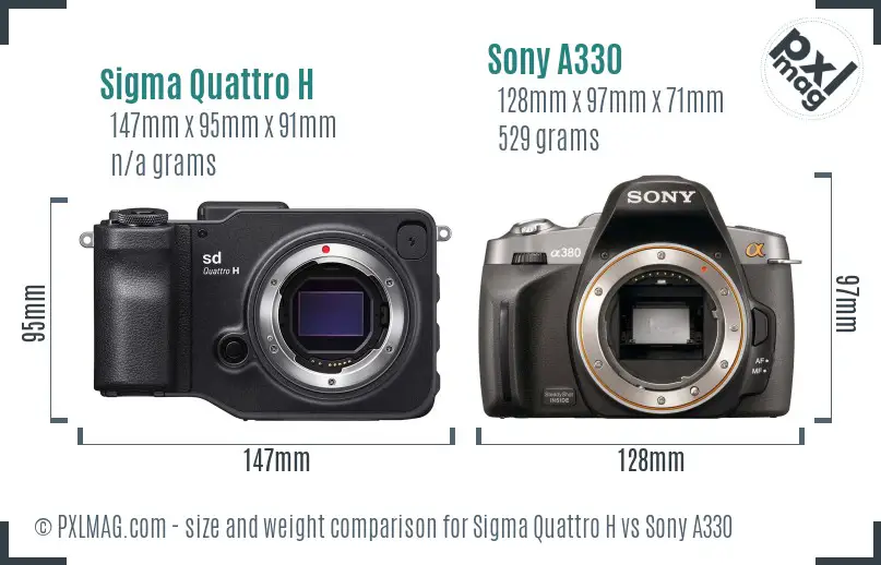 Sigma Quattro H vs Sony A330 size comparison Sigma Quattro H vs Sony A330 size comparison