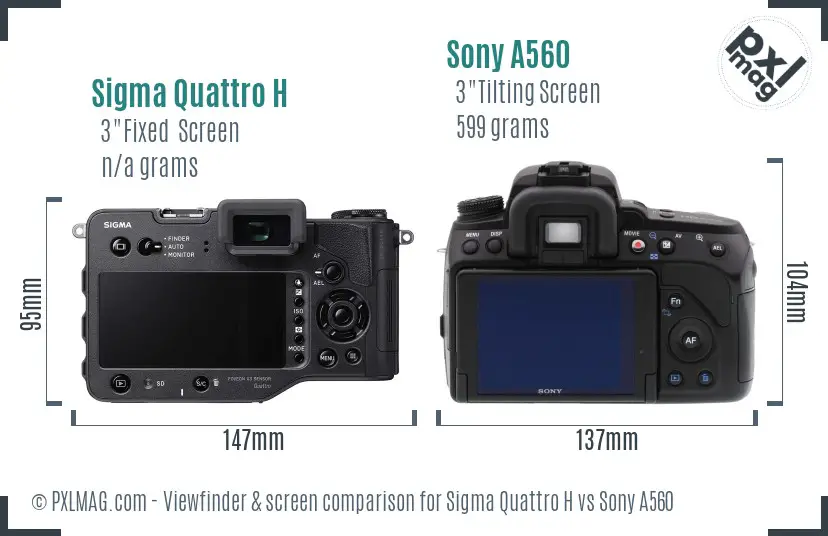 Sigma Quattro H vs Sony A560 Screen and Viewfinder comparison