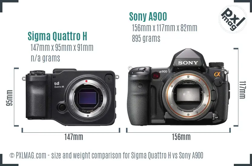 Sigma Quattro H vs Sony A900 size comparison
