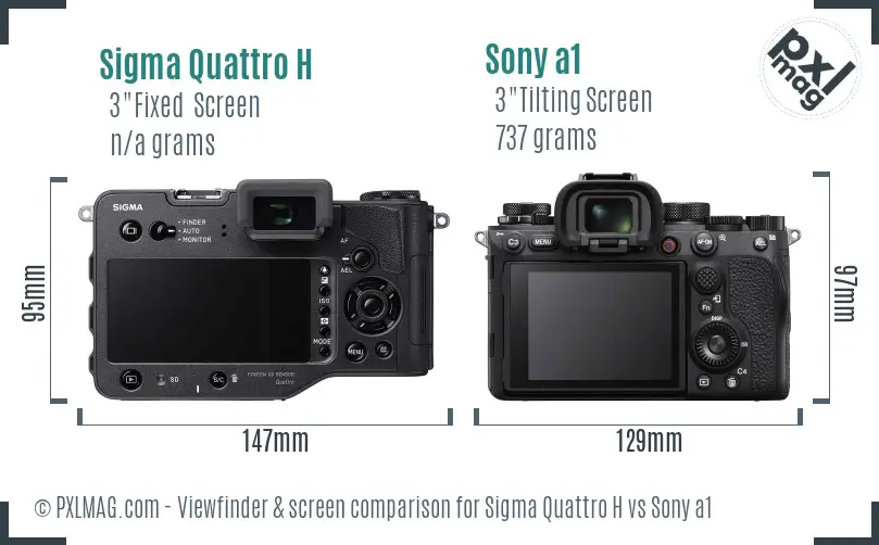Sigma Quattro H vs Sony a1 Screen and Viewfinder comparison