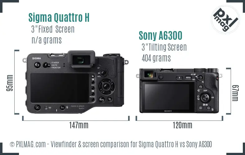 Sigma Quattro H vs Sony A6300 Screen and Viewfinder comparison