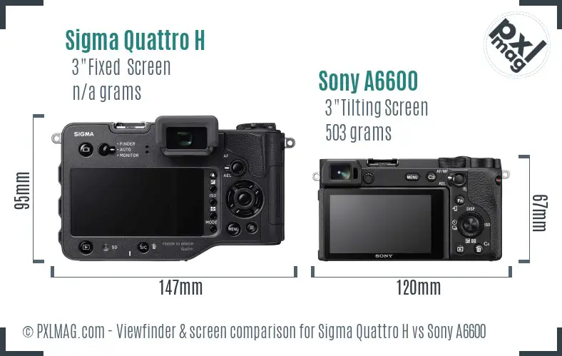 Sigma Quattro H vs Sony A6600 Screen and Viewfinder comparison