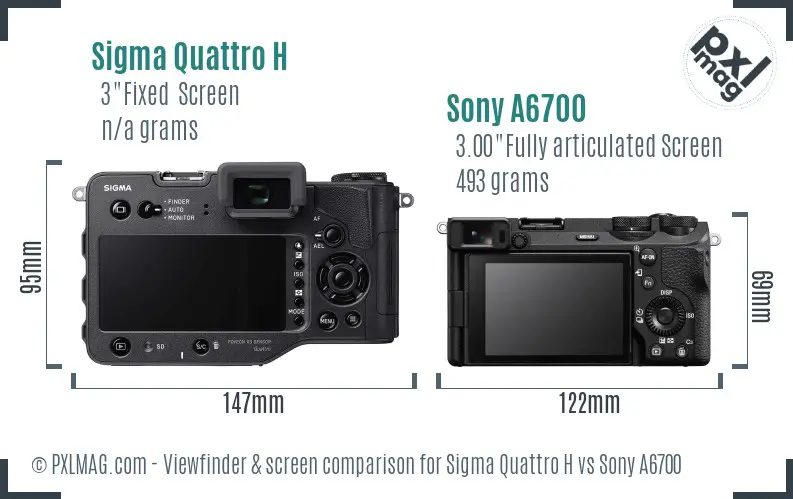 Sigma Quattro H vs Sony A6700 Screen and Viewfinder comparison