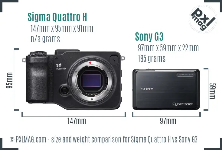 Sigma Quattro H vs Sony G3 size comparison Sigma Quattro H vs Sony G3 size comparison