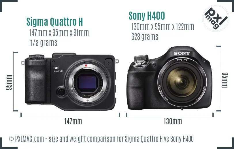 Sigma Quattro H vs Sony H400 size comparison Sigma Quattro H vs Sony H400 size comparison