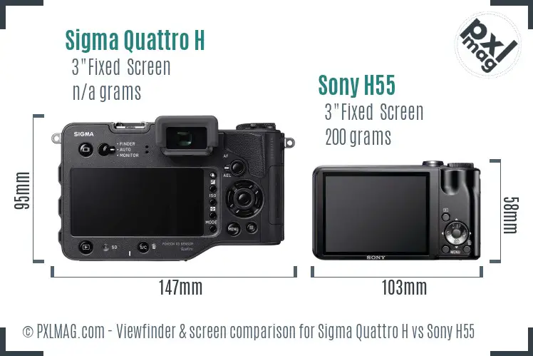 Sigma Quattro H vs Sony H55 Screen and Viewfinder comparison Sigma Quattro H vs Sony H55 Screen and Viewfinder comparison