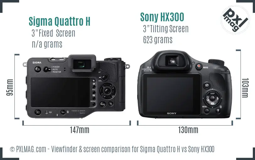 Sigma Quattro H vs Sony HX300 Screen and Viewfinder comparison