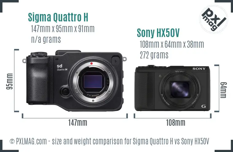 Sigma Quattro H vs Sony HX50V size comparison