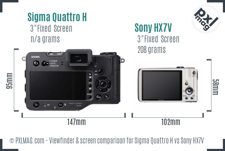 Sigma Quattro H vs Sony HX7V Screen and Viewfinder comparison