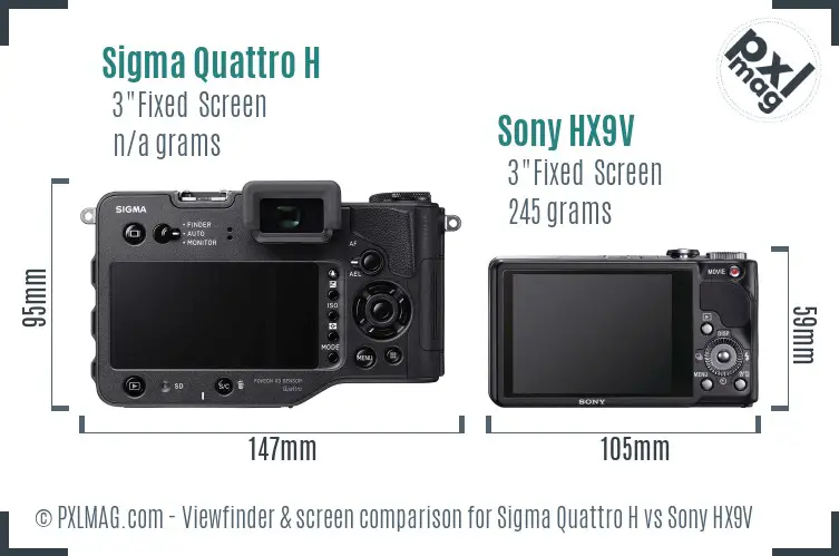 Sigma Quattro H vs Sony HX9V Screen and Viewfinder comparison Sigma Quattro H vs Sony HX9V Screen and Viewfinder comparison