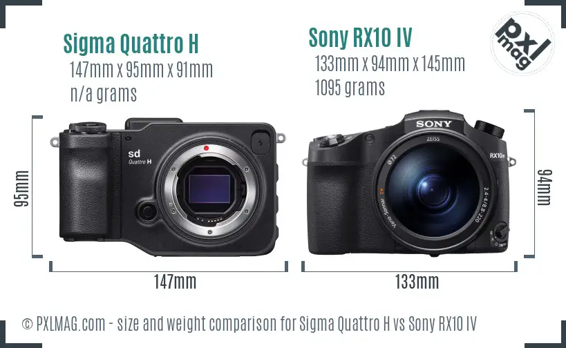 Sigma Quattro H vs Sony RX10 IV size comparison Sigma Quattro H vs Sony RX10 IV size comparison