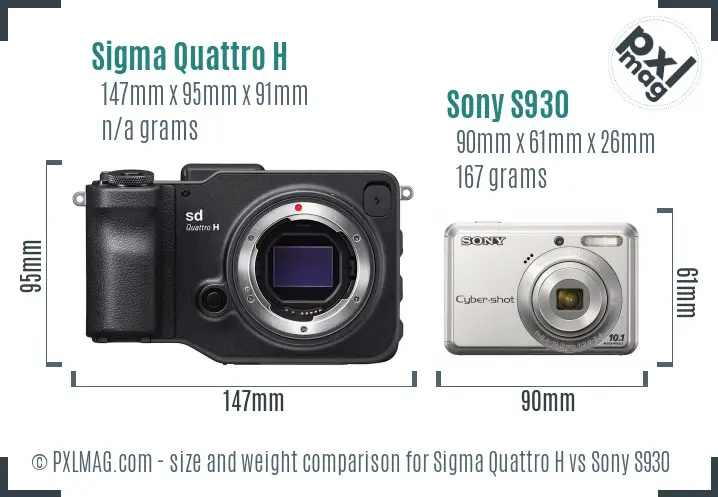 Sigma Quattro H vs Sony S930 size comparison