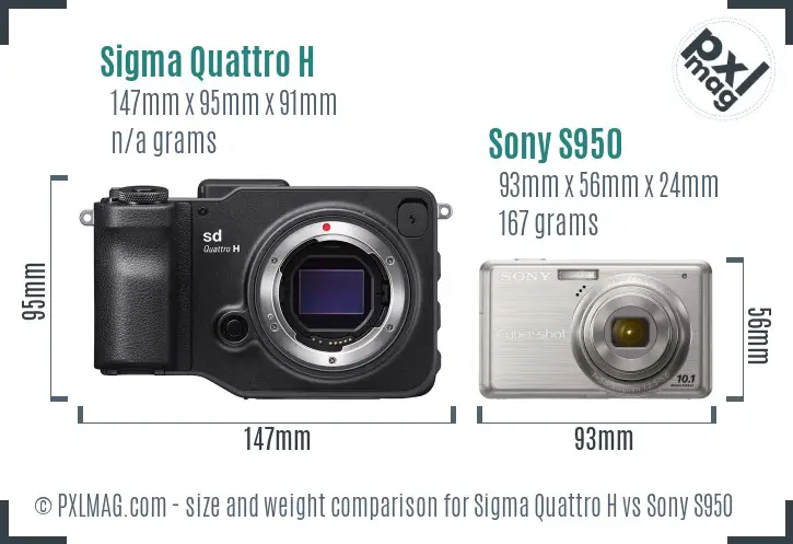 Sigma Quattro H vs Sony S950 size comparison