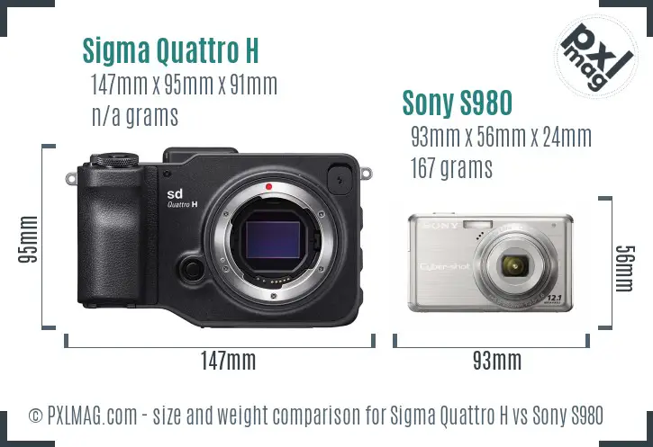 Sigma Quattro H vs Sony S980 size comparison Sigma Quattro H vs Sony S980 size comparison