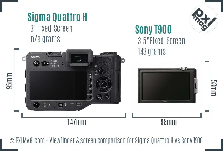 Sigma Quattro H vs Sony T900 Screen and Viewfinder comparison