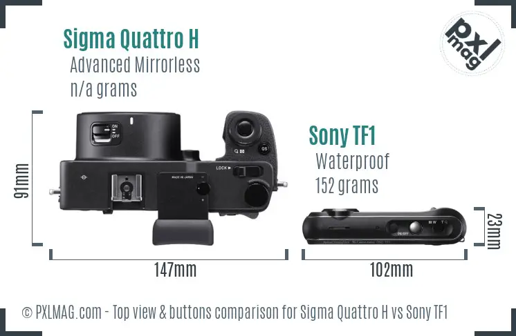 Sigma Quattro H vs Sony TF1 top view buttons comparison