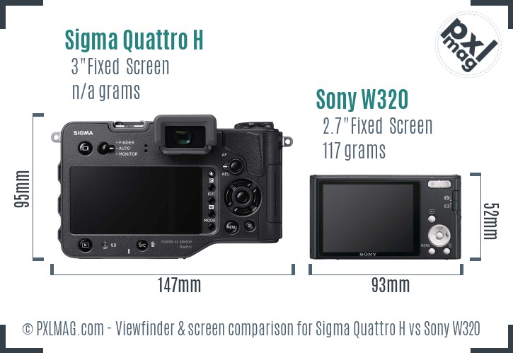 Sigma Quattro H vs Sony W320 Screen and Viewfinder comparison