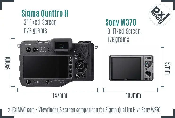 Sigma Quattro H vs Sony W370 Screen and Viewfinder comparison