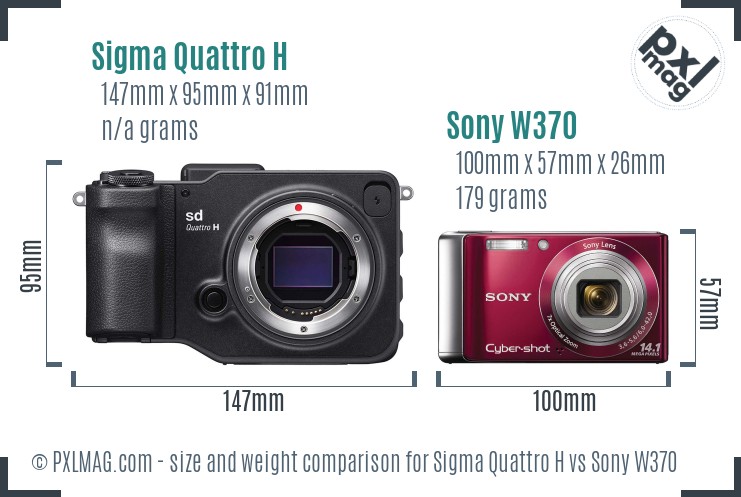 Sigma Quattro H vs Sony W370 size comparison