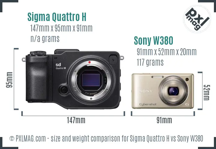 Sigma Quattro H vs Sony W380 size comparison