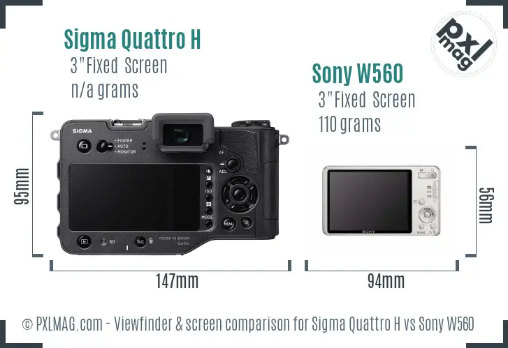 Sigma Quattro H vs Sony W560 Screen and Viewfinder comparison