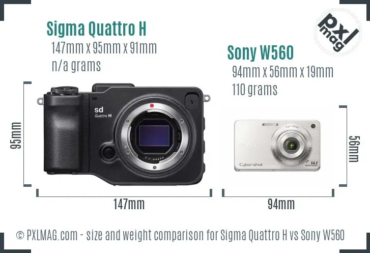 Sigma Quattro H vs Sony W560 size comparison