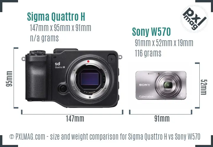 Sigma Quattro H vs Sony W570 size comparison Sigma Quattro H vs Sony W570 size comparison