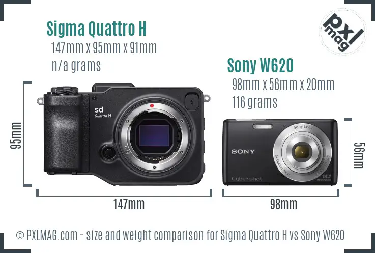 Sigma Quattro H vs Sony W620 size comparison