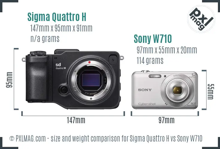 Sigma Quattro H vs Sony W710 size comparison