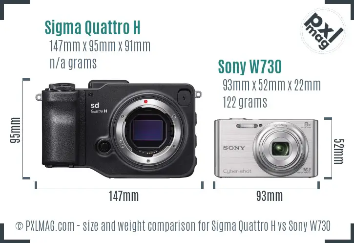 Sigma Quattro H vs Sony W730 size comparison Sigma Quattro H vs Sony W730 size comparison