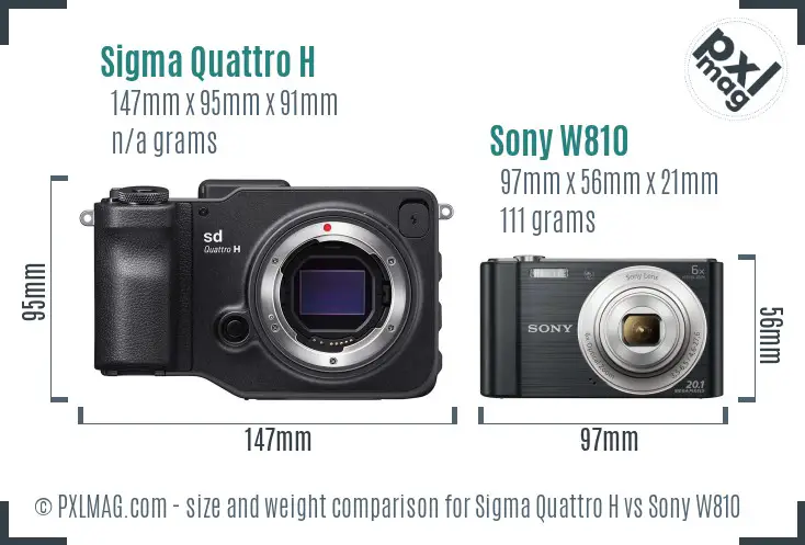 Sigma Quattro H vs Sony W810 size comparison Sigma Quattro H vs Sony W810 size comparison