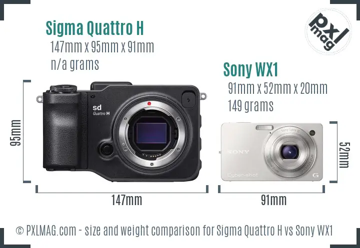 Sigma Quattro H vs Sony WX1 size comparison
