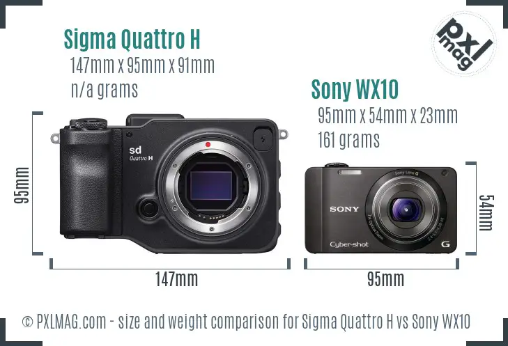 Sigma Quattro H vs Sony WX10 size comparison