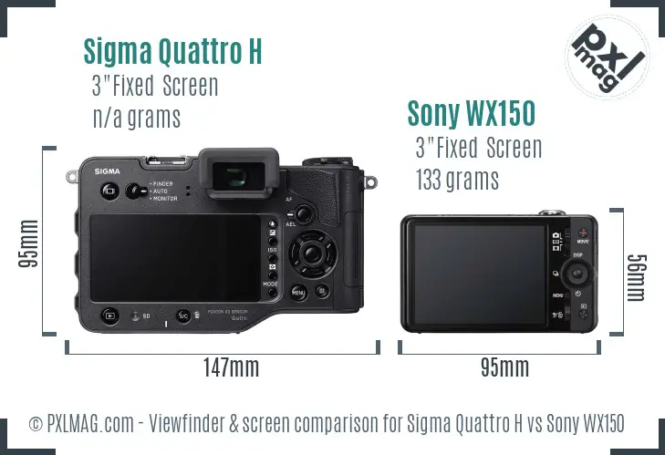 Sigma Quattro H vs Sony WX150 Screen and Viewfinder comparison Sigma Quattro H vs Sony WX150 Screen and Viewfinder comparison