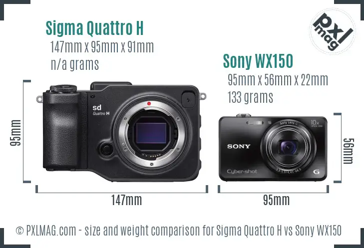 Sigma Quattro H vs Sony WX150 size comparison Sigma Quattro H vs Sony WX150 size comparison