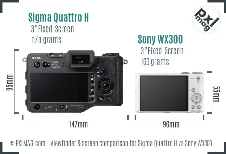Sigma Quattro H vs Sony WX300 Screen and Viewfinder comparison