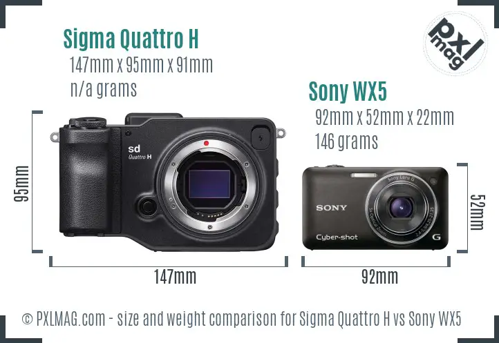 Sigma Quattro H vs Sony WX5 size comparison