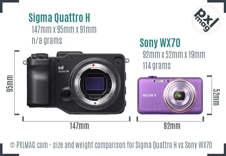 Sigma Quattro H vs Sony WX70 size comparison